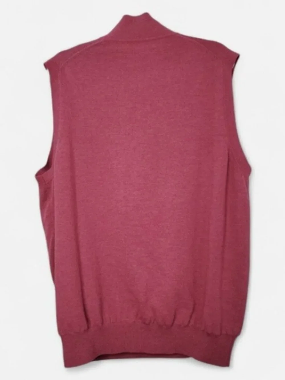 Fairway & Greene Men's Vest Red Italian Merino Wool Quarter-Zip Golf Large